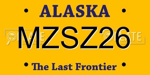 MZSZ26 Alaska License Plate
