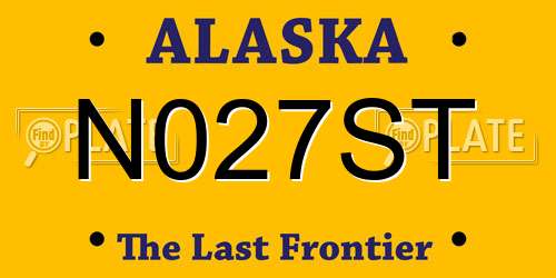 N027ST Alaska License Plate