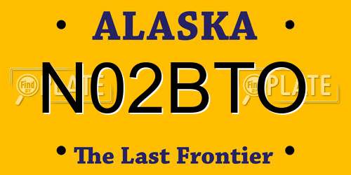 N02BTO Alaska License Plate