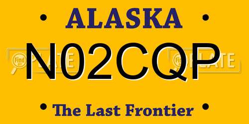 N02CQP Alaska License Plate