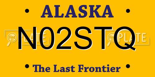 N02STQ Alaska License Plate