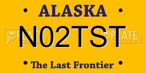 N02TST Alaska License Plate