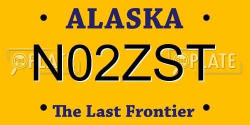 N02ZST Alaska License Plate