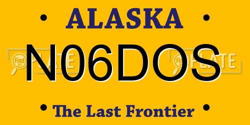 N06DOS Alaska License Plate