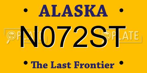 N072ST Alaska License Plate