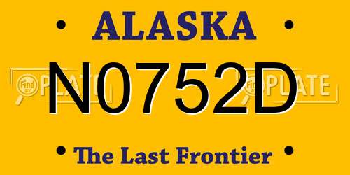 N0752D Alaska License Plate