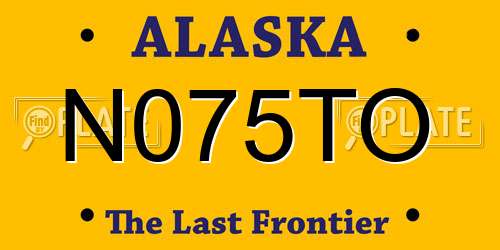 N075TO Alaska License Plate