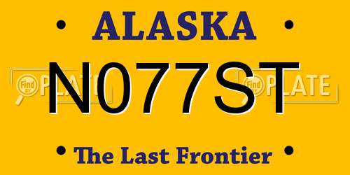 N077ST Alaska License Plate