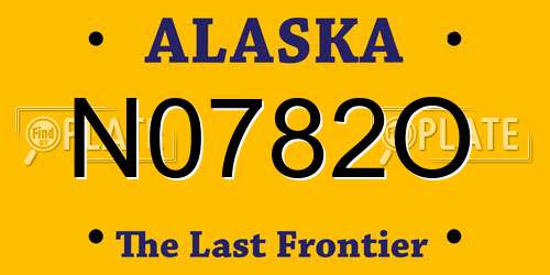 N0782O Alaska License Plate