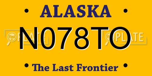 N078TO Alaska License Plate