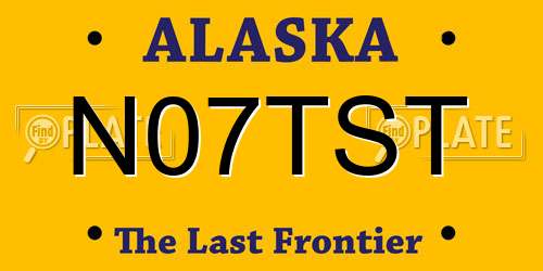 N07TST Alaska License Plate