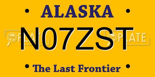N07ZST Alaska License Plate