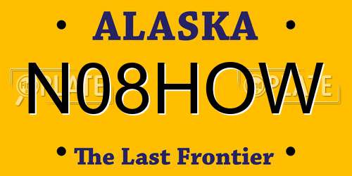 N08HOW Alaska License Plate