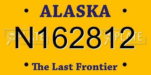 N162812 Alaska License Plate