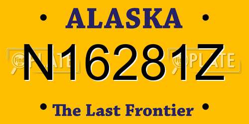 N16281Z Alaska License Plate