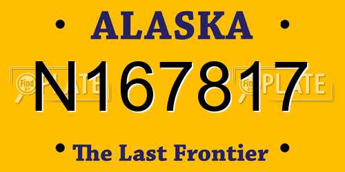 N167817 Alaska License Plate
