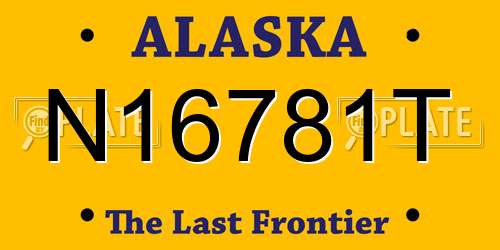 N16781T Alaska License Plate