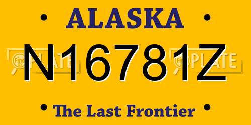 N16781Z Alaska License Plate