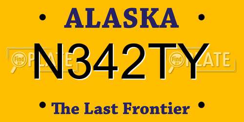 N342TY Alaska License Plate