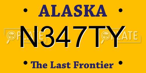 N347TY Alaska License Plate