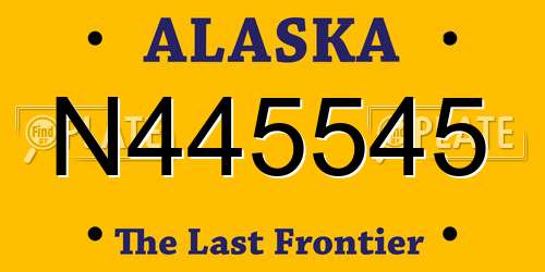 N445545 Alaska License Plate