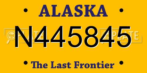 N445845 Alaska License Plate