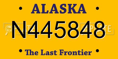 N445848 Alaska License Plate