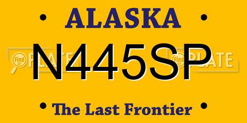 N445SP Alaska License Plate