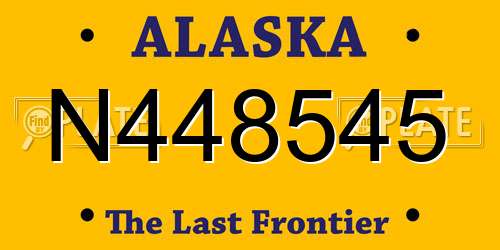 N448545 Alaska License Plate