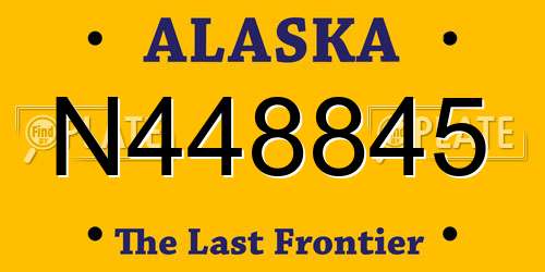 N448845 Alaska License Plate