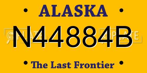 N44884B Alaska License Plate