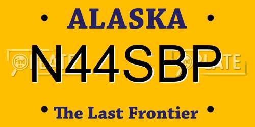 N44SBP Alaska License Plate