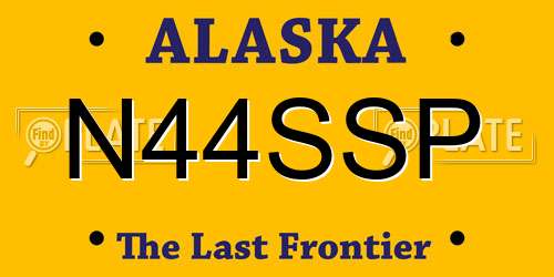 N44SSP Alaska License Plate
