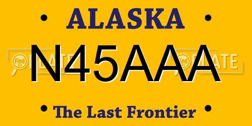 N45AAA Alaska License Plate