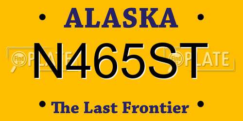 N465ST Alaska License Plate