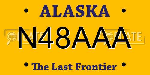 N48AAA Alaska License Plate