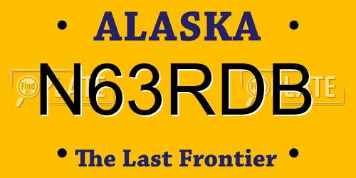 N63RDB Alaska License Plate