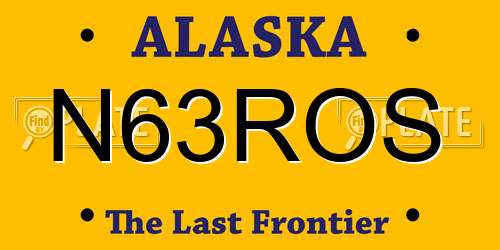 N63ROS Alaska License Plate