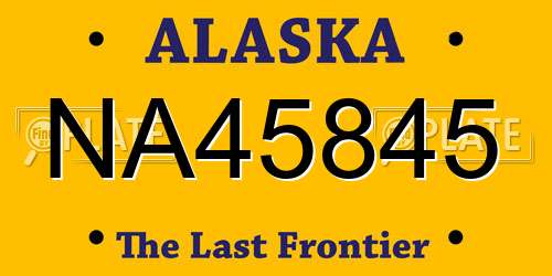 NA45845 Alaska License Plate
