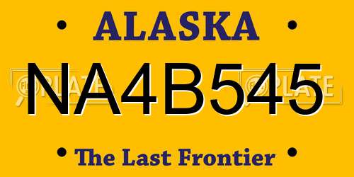 NA4B545 Alaska License Plate