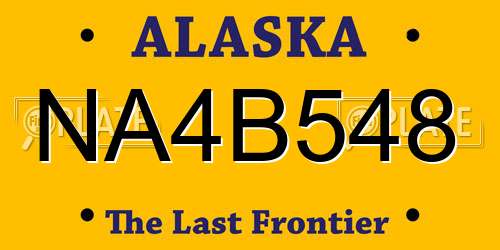 NA4B548 Alaska License Plate