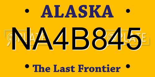 NA4B845 Alaska License Plate
