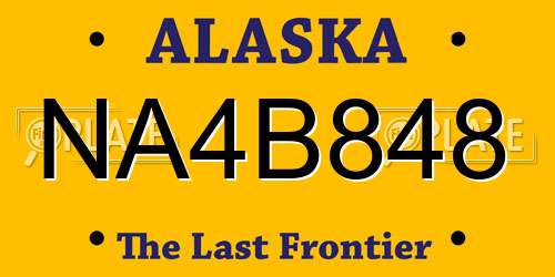 NA4B848 Alaska License Plate