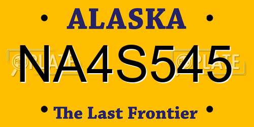 NA4S545 Alaska License Plate