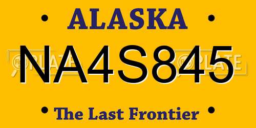 NA4S845 Alaska License Plate