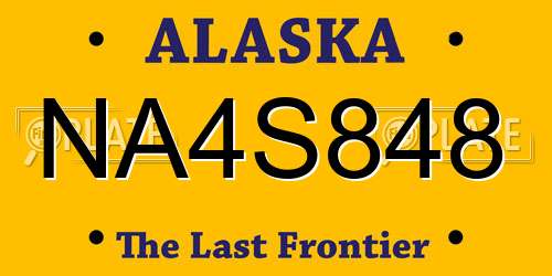 NA4S848 Alaska License Plate