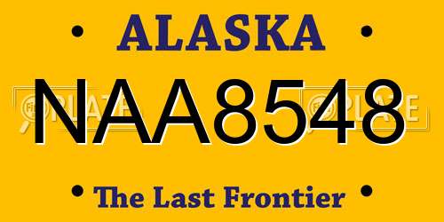 NAA8548 Alaska License Plate