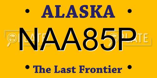 NAA85P Alaska License Plate
