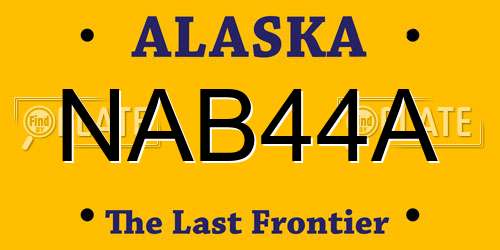 NAB44A Alaska License Plate