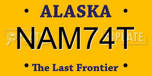 NAM74T Alaska License Plate